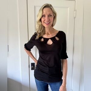 Black Cutout Blouse